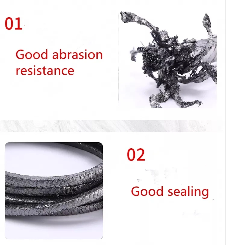 Braided Compression Graphite PTFE Filled Carbon Fiber Stack Packing with Aramid Corner Gland Packing